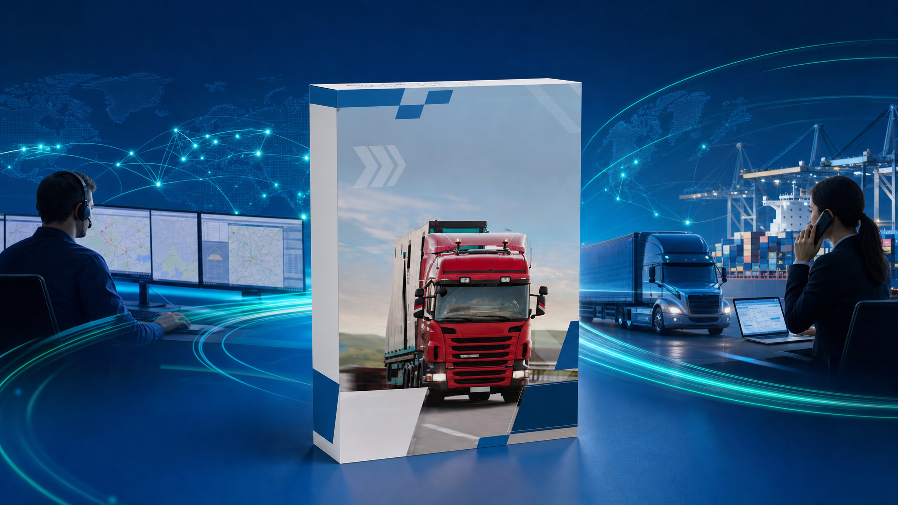 Truck Dispatcher vs Freight Broker comparison guide graphic in navy and teal